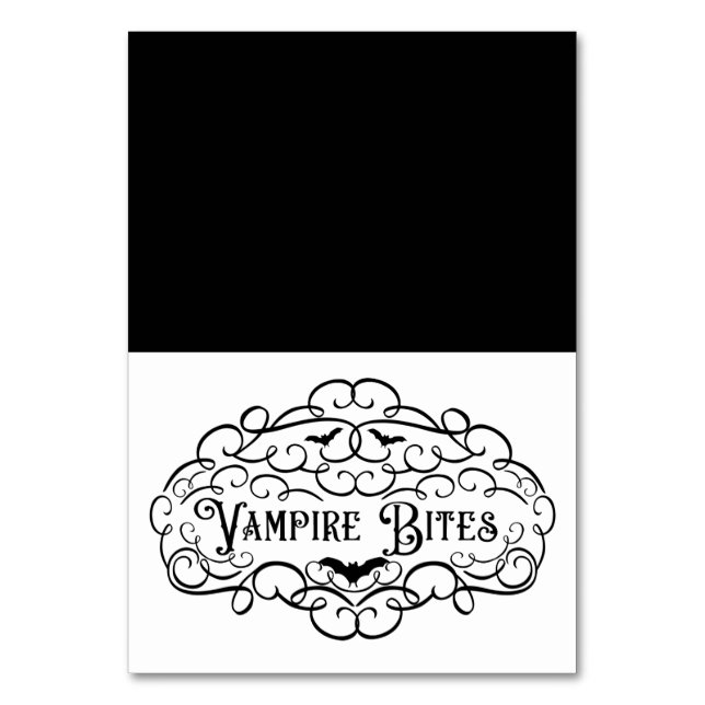 Vampyre Bita Vintage Halloween Food Tält Bordsnummer (Framsidan)