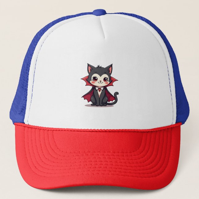 Vampyre Cat - Cute Halloween Pet Tee Keps (Framsida)