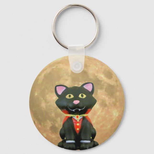 Vampyre Cat och Full Moon Nyckelring (Framsida)