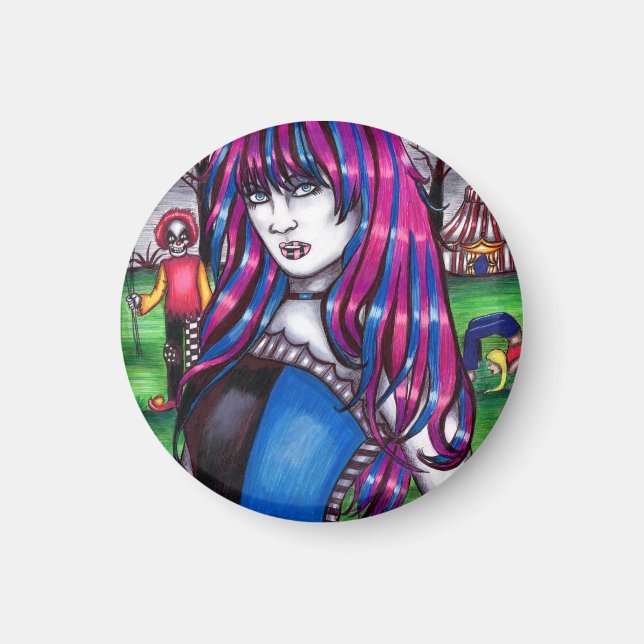 Vampyre Circus Freak monsters original teckning Magnet (Framsidan)