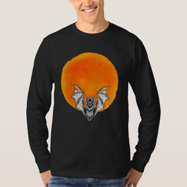 Vampyre Fladdermus med full månmagi T Shirt (Framsida)