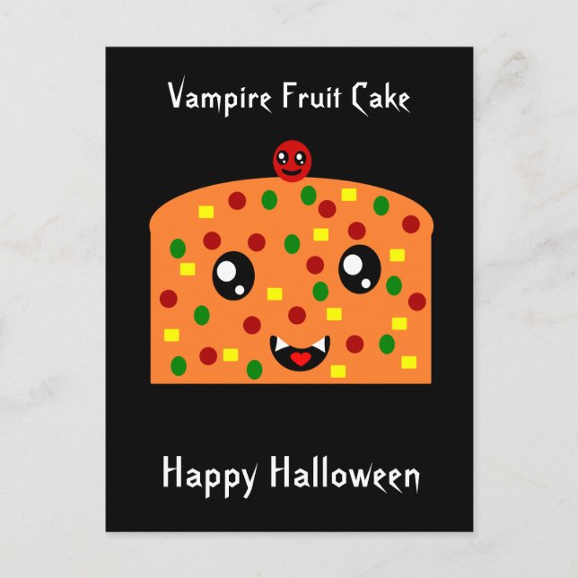 Vampyre Fruit Cake ’Happy halloween’ Vykort (Framsida)
