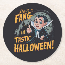Vampyre Funny har en Fang-Tastic Halloween Underlägg Papper Rund