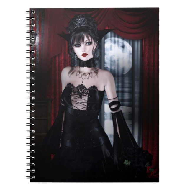 Vampyre Gothic Girls Art Anteckningsbok Med Spiral (Framsidan)