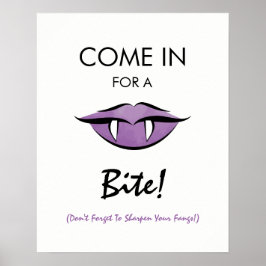 Vampyre Läppar Goth Halloween fest Välkomstecken Poster