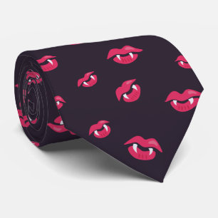 Vampyre Läppar och Fangs Mönster Slips