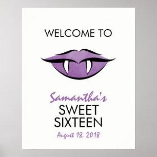 Vampyre Läppar Sweet sixteen Birthday Välkomstskyl Poster