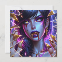 Vampyre med Guld Fangs Halloween fest