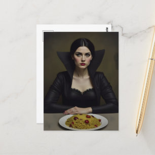 Vampyre med pastamiddag vykort