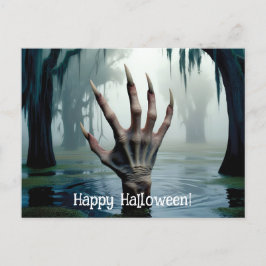 Vampyre/Monster Hand som kommer ut ur träsket Vykort