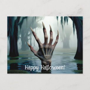 Vampyre/Monster Hand som kommer ut ur träsket Vykort