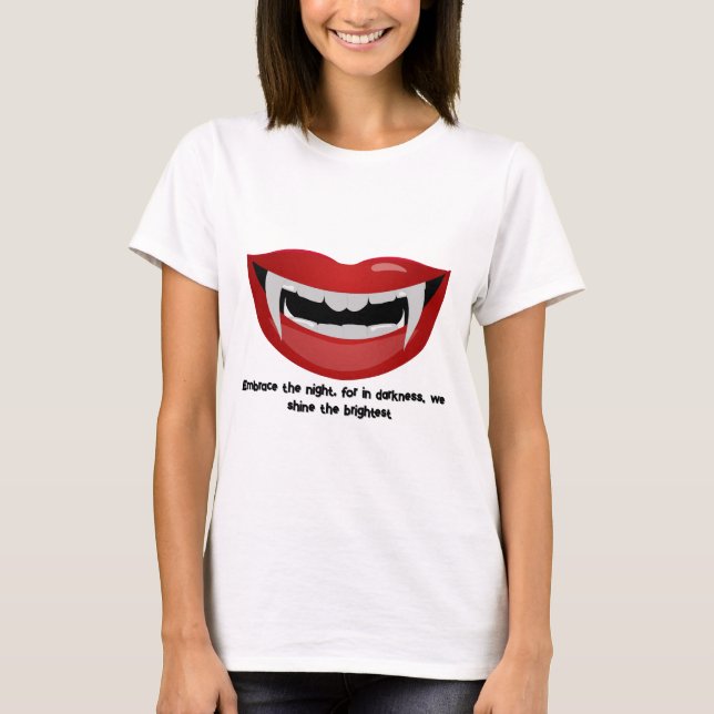 Vampyre munnen med fänger och tänder t shirt (Framsida)