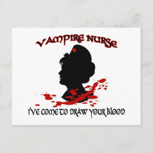 Vampyre Nurse (jag har Kom att rita ditt blod) Vykort