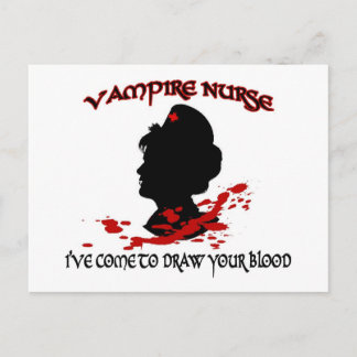 Vampyre Nurse (jag har Kom att rita ditt blod) Vykort