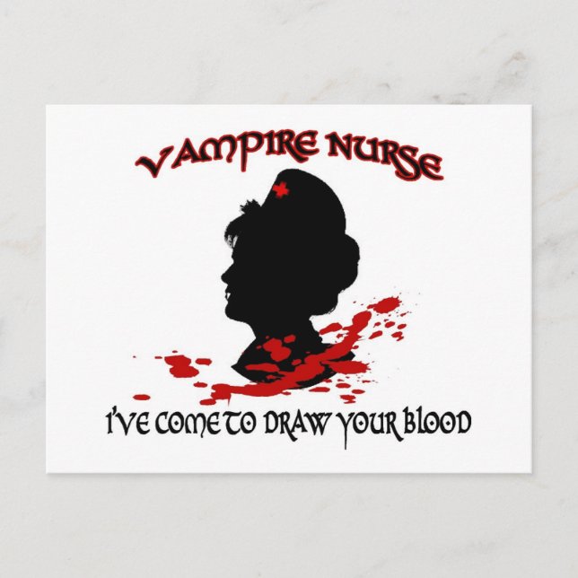 Vampyre Nurse (jag har Kom att rita ditt blod) Vykort (Framsida)