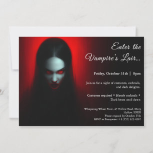 Vampyre Queen - Halloween Costume Party-inbjudan Inbjudningar