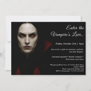Vampyre Queen - Halloween Costume Party-inbjudan Inbjudningar