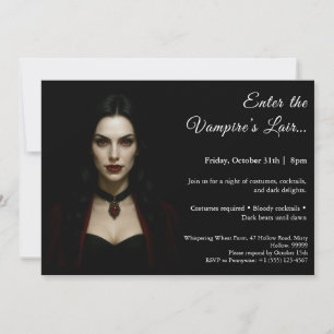 Vampyre Queen - Halloween Costume Party-inbjudan Inbjudningar
