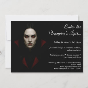 Vampyre Queen - Halloween Costume Party-inbjudan Inbjudningar
