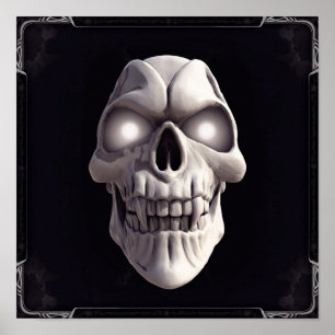 Vampyre-skalle med glödande ögon poster