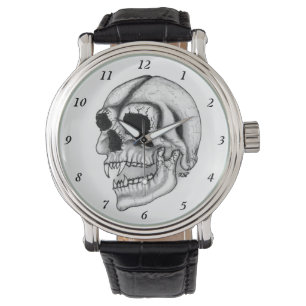 Vampyre Skull, svart och vitt design Armbandsur