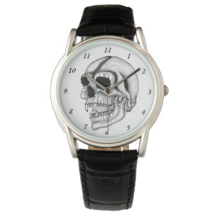 Vampyre Skull, svart och vitt design Armbandsur