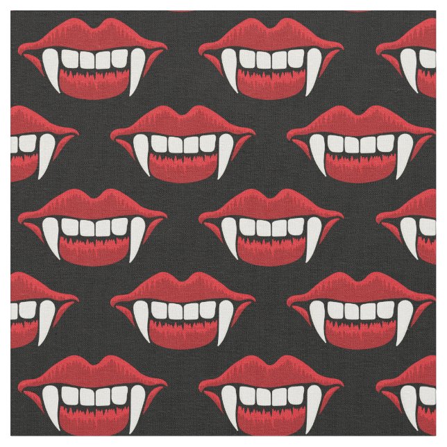 Vampyre Teeth Funny Halloween Tyg (Närbild)