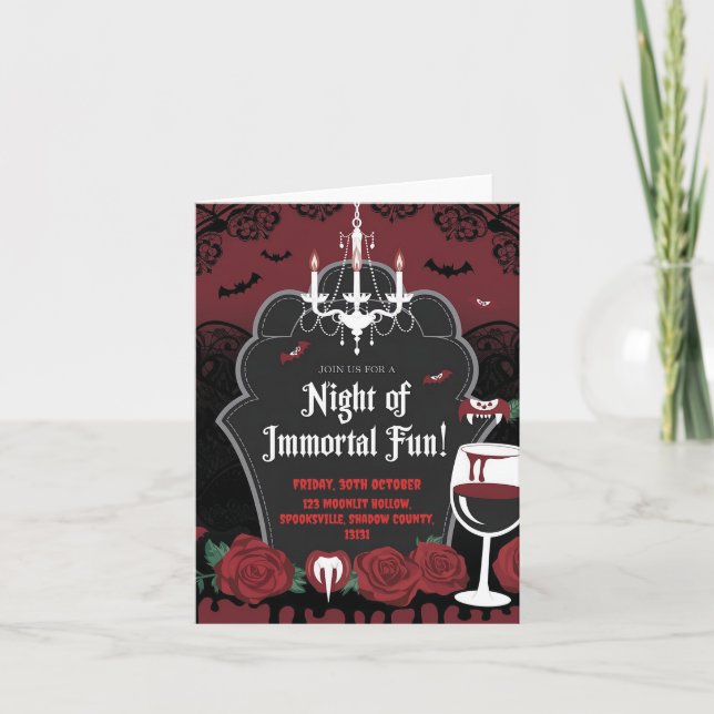 Vampyre-Thated Halloween-inbjudan Inbjudan (Framsida)