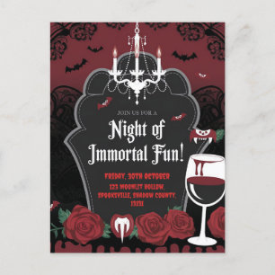 Vampyre-Thated Halloween-inbjudan Vykort