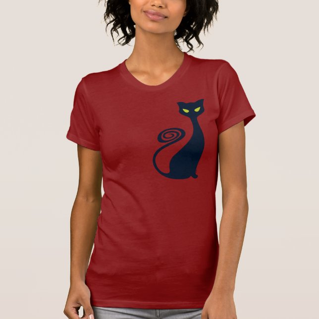 Vampyrekatt med Grönt Öga T Shirt (Framsida)