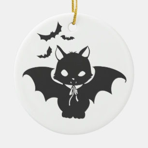 Vampyrekatten har hund - Välj tillbaka färg Julgransprydnad Keramik