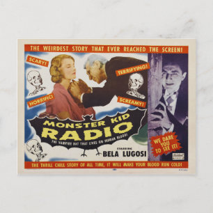 Vampyremonster från Monster Kid Radio Postcard Vykort