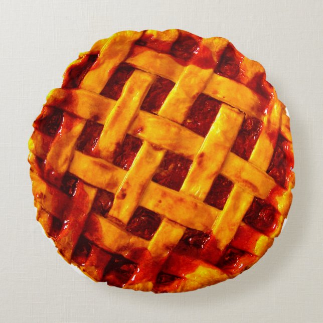 Vampyren duckar den körsbärsröda pajdekorativ rund kudde (Framsidan)