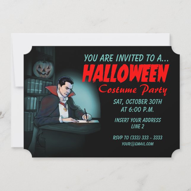 Vampyren Halloween fest Inbjudningar (Framsida)