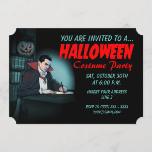 Vampyren Halloween fest Inbjudningar
