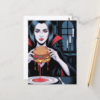 Vampyren med en cheeseburgare vykort