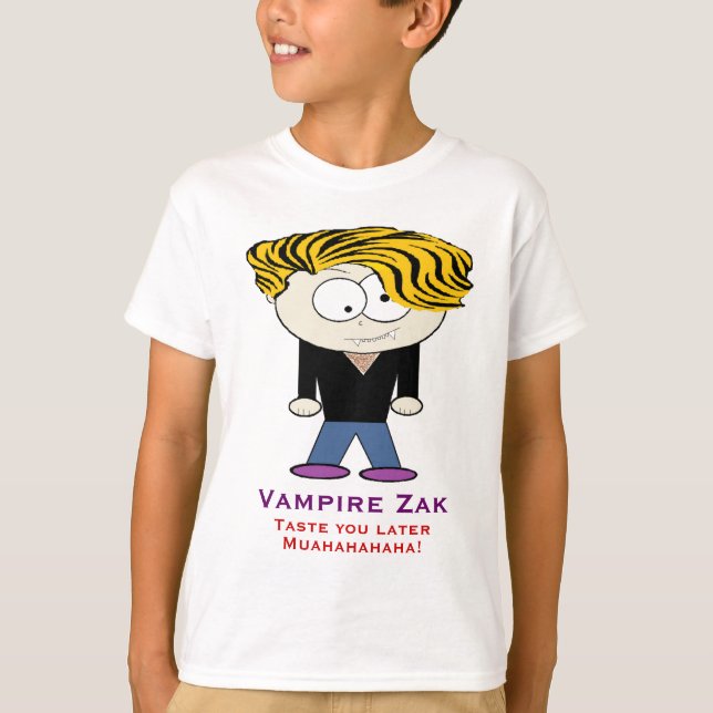 Vampyren Zak, smakar dig som är mer sistnämnd T-shirt (Framsida)