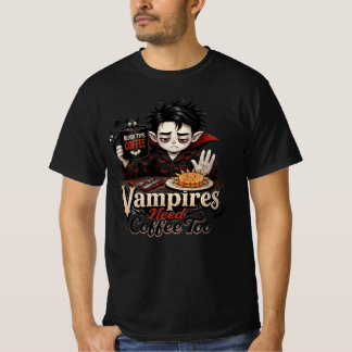 Vampyrer Behöver Kaffe Också T-Shirt Män Tee