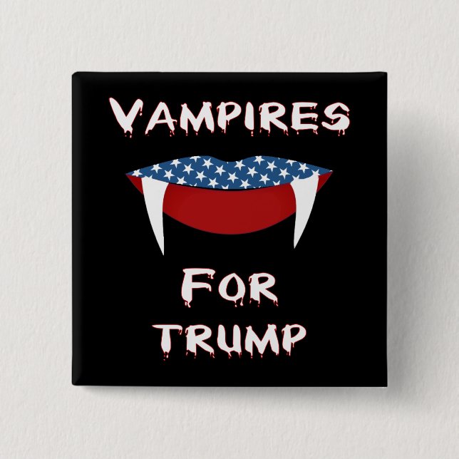 Vampyrer för trumf roliga Halloween knäppas Knapp (Framsida)
