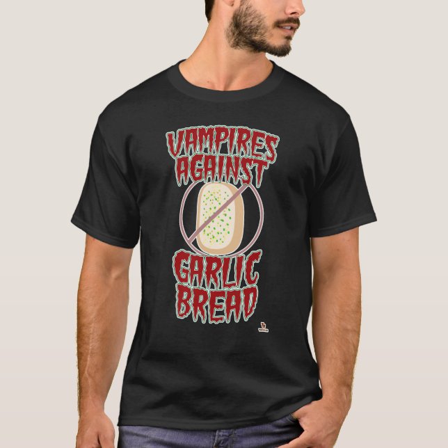 Vampyrer mot Roligt av vitlöksblad, Halloween T Shirt (Framsida)