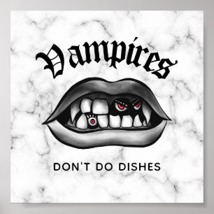 Vampyres gör inte sminka fangs poster