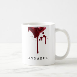 Vampyres mörk röd Lipstick med blod Kaffemugg