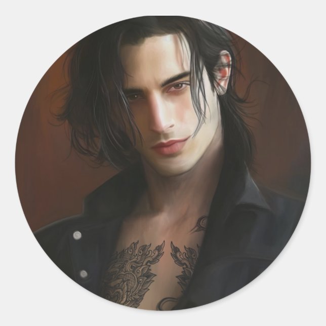 Vampyres Rockstjärna-klistermärken Runt Klistermärke (Framsida)