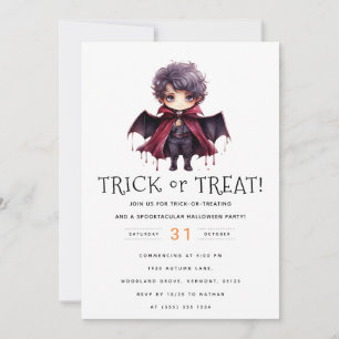 Vampyres samtal: Bus eller godis Halloween fest Inbjudningar
