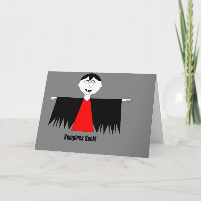 "Vampyres Suck!" Hallskuldkort Kort (Framsida)