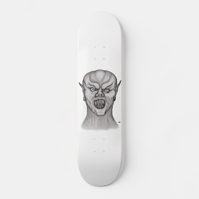 Vampyres svarta och vita design skateboard bräda 20 cm (Framsida)