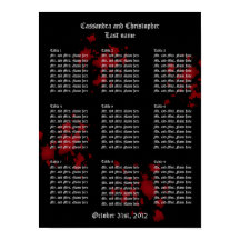 Vampyres tema bröllop gästdiagram bord