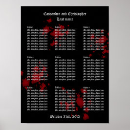 Vampyres tema bröllop gästdiagram bord poster
