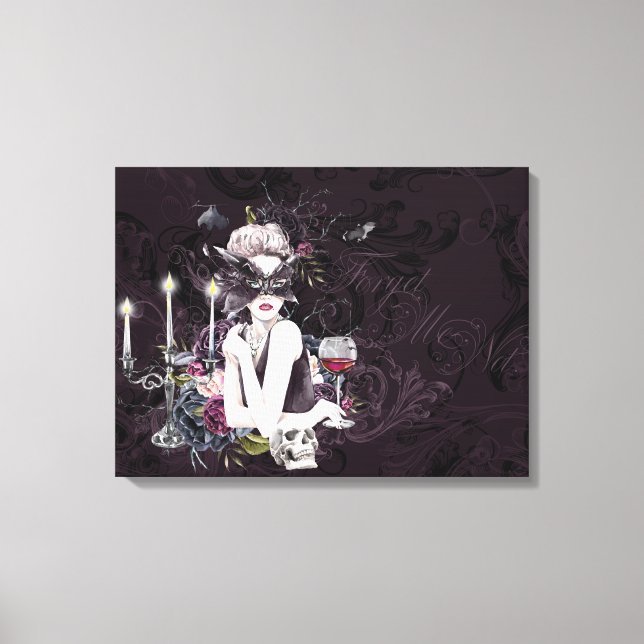 Vampyressen | Moody Gothic Vampy Glam Blek Skin Canvastryck (Framsida)