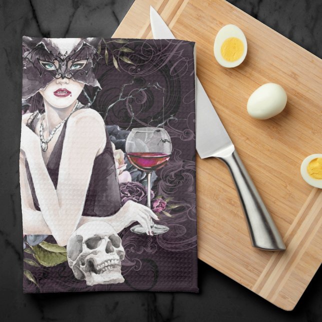 Vampyressen | Moody Gothic Vampy Glam Blek Skin Kökshandduk (Skapare uppladdad)